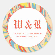 Retro Swirl Marmer Abstract Monogram