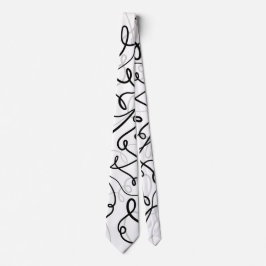 Retro Swirl Modern Zwart Wit Stropdas