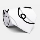 Retro Swirl Modern Zwart Wit Stropdas (Opgerold)