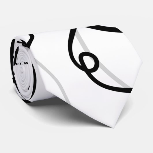 Retro Swirl Modern Zwart Wit Stropdas (Opgerold)