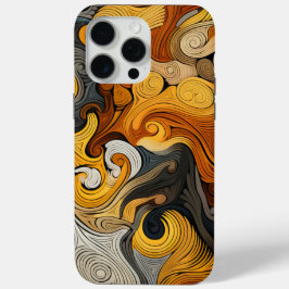 Retro Swirl Patroon Kleurrijke Digitale Print iPhone 15 Pro Max Hoesje