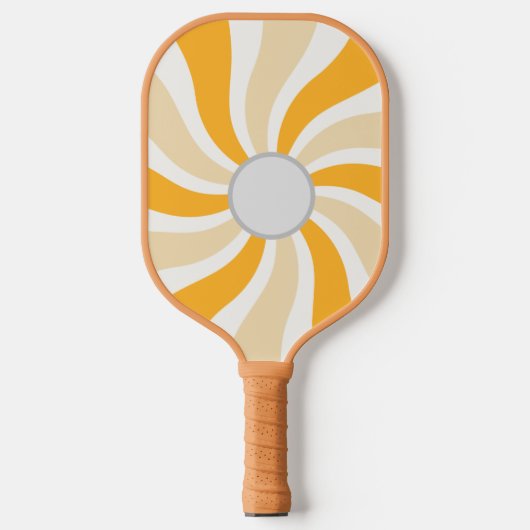 Retro Swirl Pickleball Paddle | Groovy Zonneschijn (Voorkant)