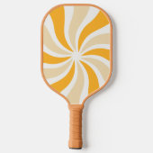 Retro Swirl Pickleball Paddle | Groovy Zonneschijn (Achterkant)