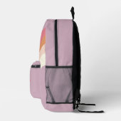 Retro Swirl Roze Paars Bedrukte Rugzak (Rechts)