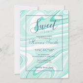 Retro Swirl Vloeibare Aqua Groene Schilderen Esthe (Voorkant)