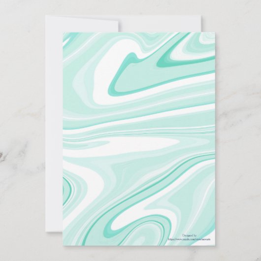 Retro Swirl Vloeibare Aqua Groene Schilderen Esthe (Achterkant)