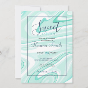 Retro Swirl Vloeibare Aqua Groene Schilderen Esthe