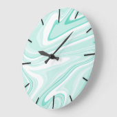 Retro Swirl Vloeibare Aqua Groene Schilderen Esthe Grote Klok (Hoek)