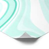 Retro Swirl Vloeibare Aqua Groene Schilderen Esthe Poster (Hoek)