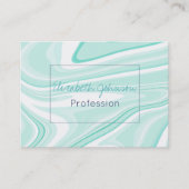 Retro Swirl Vloeibare Aqua Groene Schilderen Esthe Visitekaartje (Voorkant)