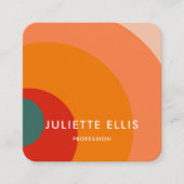 Retro SwirlBusiness Kaart Vierkante Visitekaartje (Voorkant)