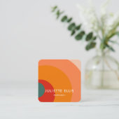 Retro SwirlBusiness Kaart Vierkante Visitekaartje (Staand voorkant)