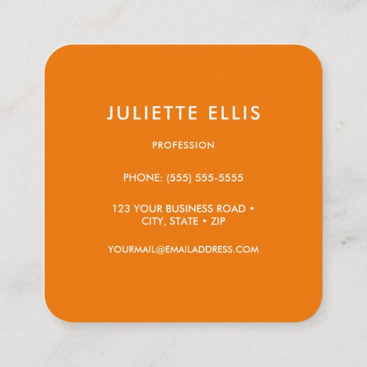 Retro SwirlBusiness Kaart Vierkante Visitekaartje (Achterkant)