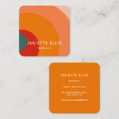 Retro SwirlBusiness Kaart Vierkante Visitekaartje (Voorkant / Achterkant)