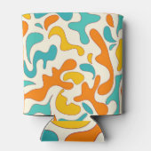 Retro Swirls: bloemmotief Blikjeskoeler (Achterkant)