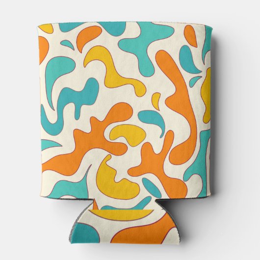 Retro Swirls:  bloemmotief Blikjeskoeler (Achterkant)