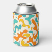 Retro Swirls: bloemmotief Blikjeskoeler (Blikje Achterkant)