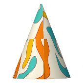 Retro Swirls:  bloemmotief Feesthoedjes (Achterkant)