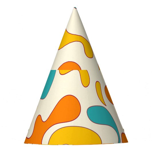 Retro Swirls:  bloemmotief Feesthoedjes (Voorkant)