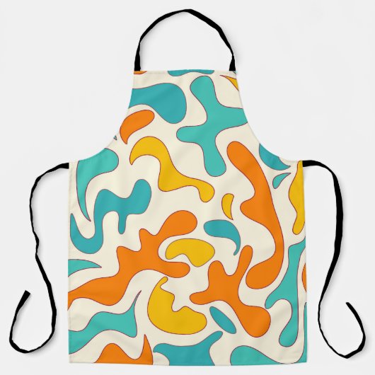 Retro Swirls:  bloemmotief Schort (Voorkant)