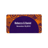 Retro Swirls Bruiloft Favor Labels (Voorkant)