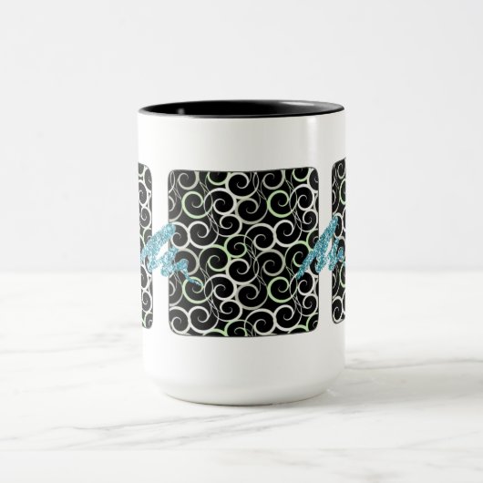 RETRO SWIRLS DESIGNER COFFEE MOK (Midden)