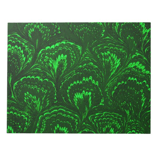 Retro Swirls Emerald Green Notitieblok (Voorkant)