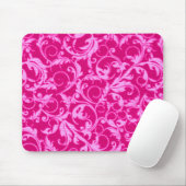 Retro Swirls Hot Pink Mousepad Muismat (Met muis)