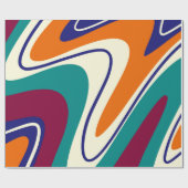 Retro Swirls - Klassieke jaren 70 stijl Cadeaupapier (Vlak)