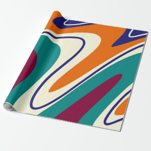 Retro Swirls - Klassieke jaren 70 stijl Cadeaupapier