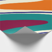 Retro Swirls - Klassieke jaren 70 stijl Cadeaupapier (Hoek)