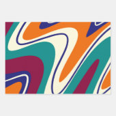 Retro Swirls - Klassieke jaren 70 stijl Inpakpapier Vel (Voorkant 2)