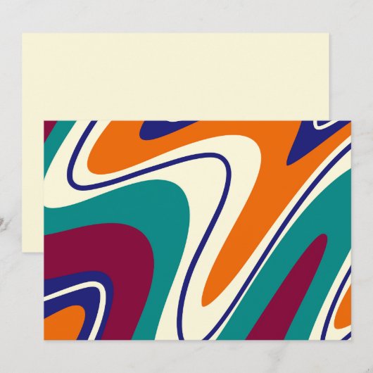 Retro Swirls - Klassieke jaren 70 stijl Kaart (Voorkant / Achterkant)
