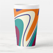 Retro Swirls - Klassieke jaren 70 stijl Latte Mok (Voorkant)