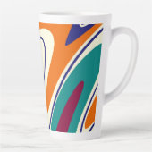 Retro Swirls - Klassieke jaren 70 stijl Latte Mok (Rechts)