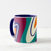 Retro Swirls - Klassieke jaren 70 stijl Mok (Voorkant links)
