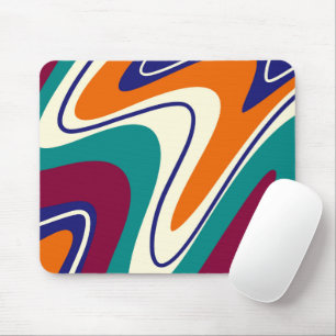 Retro Swirls - Klassieke jaren 70 stijl Muismat