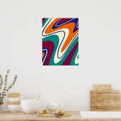 Retro Swirls - Klassieke jaren 70 stijl Poster (Keuken)