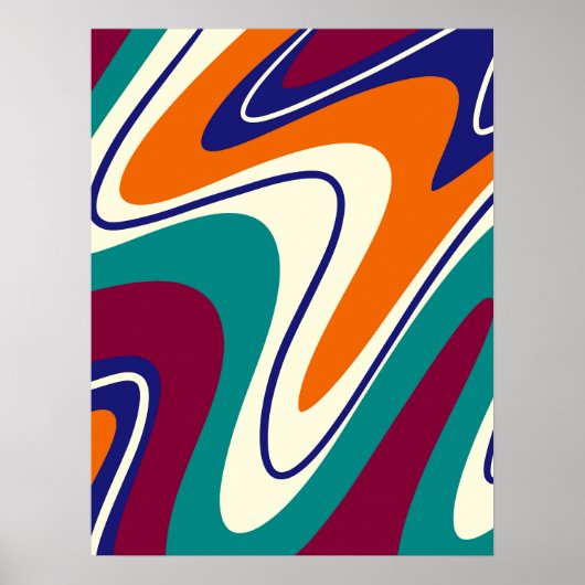 Retro Swirls - Klassieke jaren 70 stijl Poster (Voorkant)