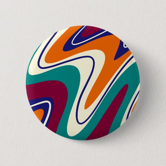 Retro Swirls - Klassieke jaren 70 stijl Ronde Button 5,7 Cm (Voorkant)