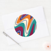 Retro Swirls - Klassieke jaren 70 stijl Ronde Sticker (Envelop)