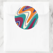 Retro Swirls - Klassieke jaren 70 stijl Ronde Sticker (Tas)