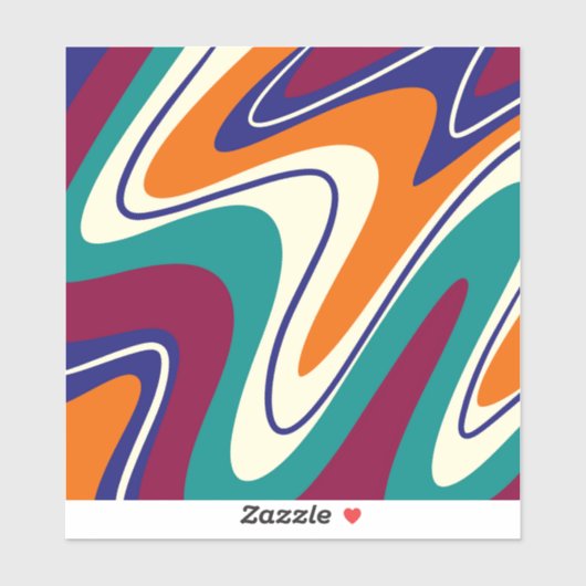 Retro Swirls - Klassieke jaren 70 stijl Sticker (Vel)