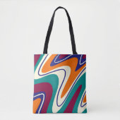 Retro Swirls - Klassieke jaren 70 stijl Tote Bag (Voorkant)