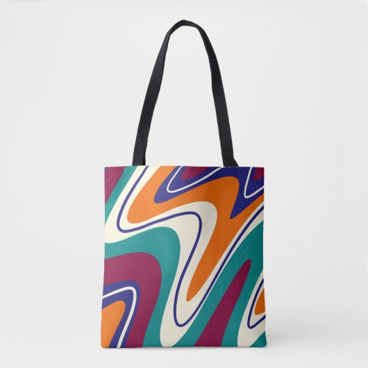 Retro Swirls - Klassieke jaren 70 stijl Tote Bag (Voorkant)