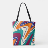 Retro Swirls - Klassieke jaren 70 stijl Tote Bag (Achterkant)