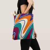 Retro Swirls - Klassieke jaren 70 stijl Tote Bag (Dichtbij)