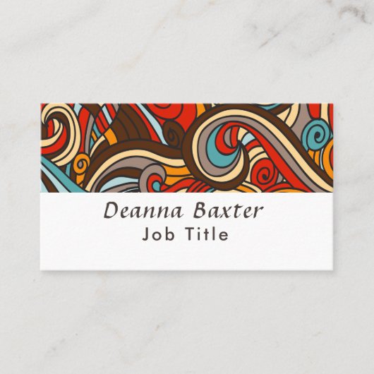 Retro Swirls Pattern-Visitekaartje Visitekaartje (Voorkant)
