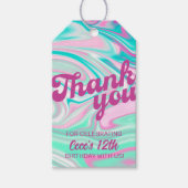 Retro Swirls Pinks & Greens Bedankt Favor Cadeaulabel (Voorkant)