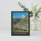 Retro Swiss RETT Zermatt and Mount Matterhorn Briefkaart (Staand voorkant)